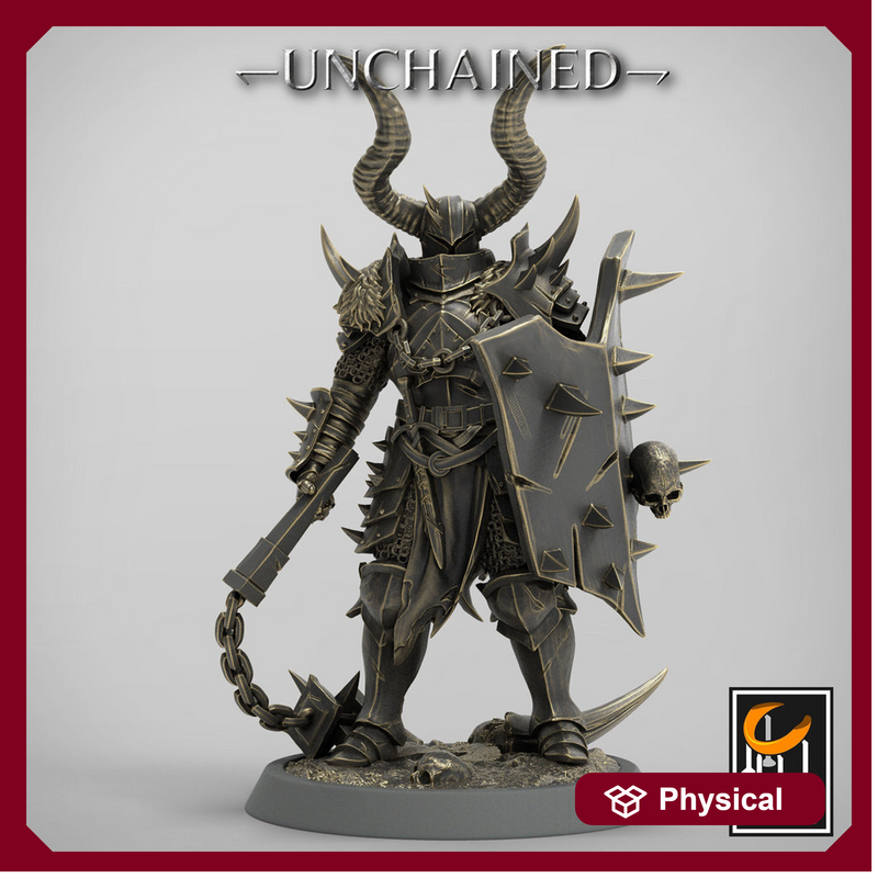 Fighter Flail, Light Soldier, Oathbreaker Paladin,  Unpainted Miniature | 28mm, 32mm,54mm,75mm Scales | Dungeons and Dragons | Pathfinder | - Only-Games