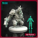 (L 0026) Male rhinoceros mutant post-apocalyptic with a big melè weapons