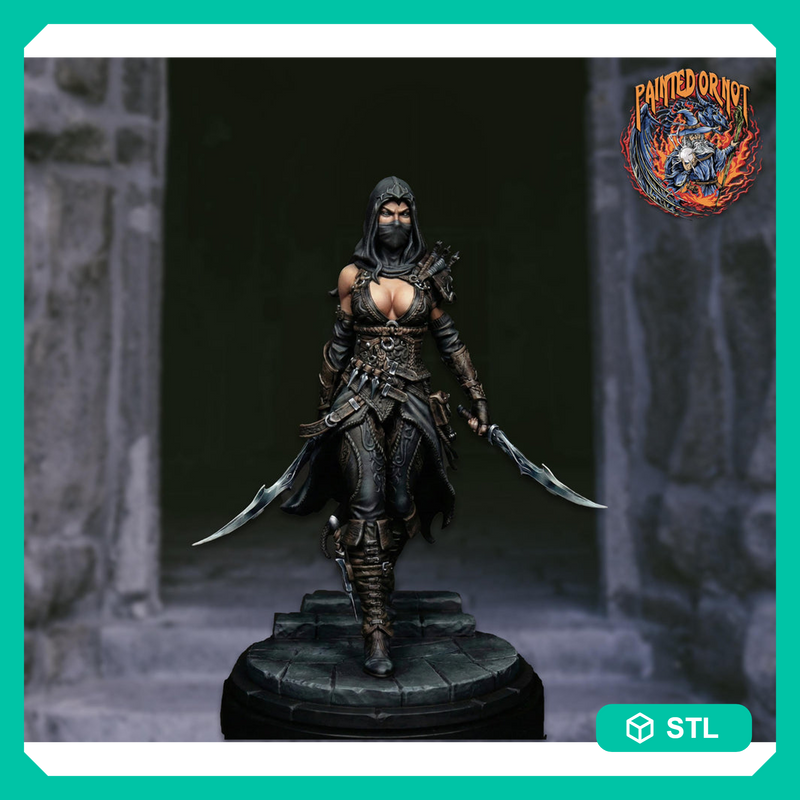 Hooded Masked Assassin STL | Zylah Rogue | Digital Download - Only-Games