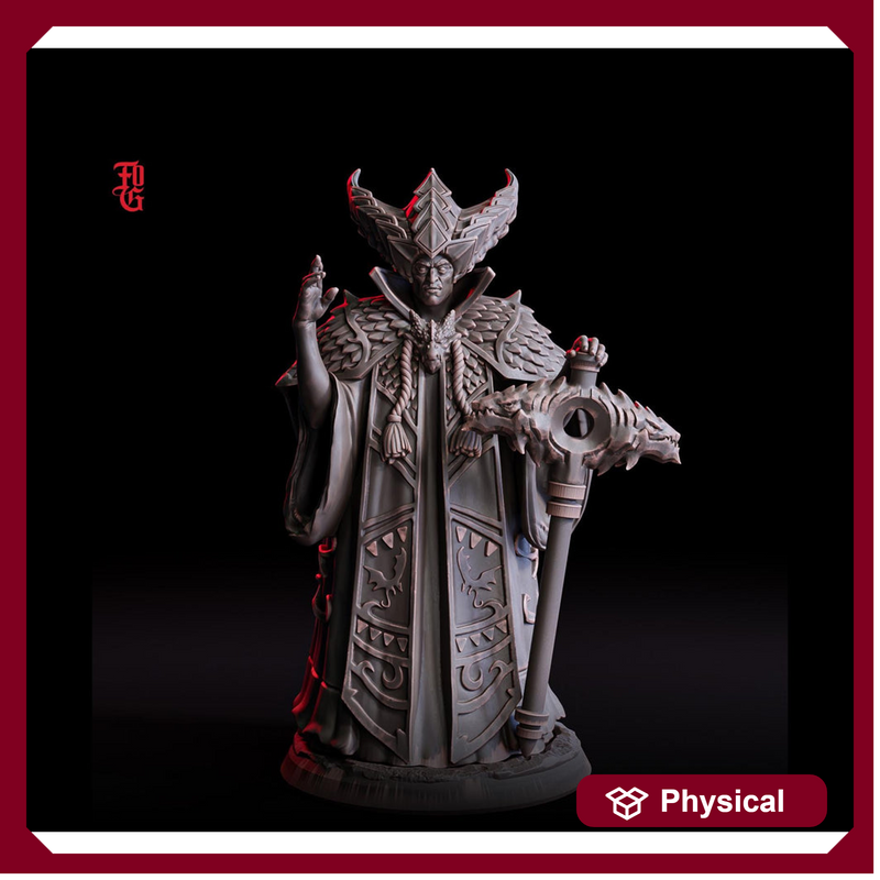 Cleric Cultist, Archmage Dark Wizard, Warlock | 28mm | 32mm |54mm |75mm |100mm Scale- Player Character Mini - D&D 5e Pathfinder Figurine FOG - Only-Games