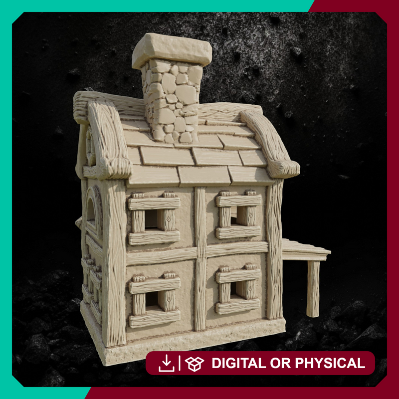 Retbury House 2 - Fantasy Village Terrain STL, DnD & Wargaming Scenery