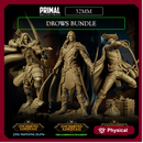 3 miniatures - 32mm - Classic Drows Bundle - Uncharted Kingdom