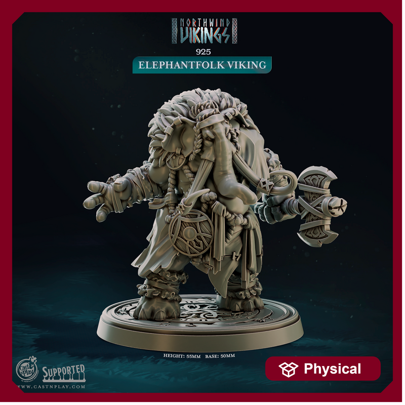 Elephantfolk Viking - Northwind Vikings - CastNPlay - Terrain Wargaming D&D DnD 28mm 32mm 40mm 54mm