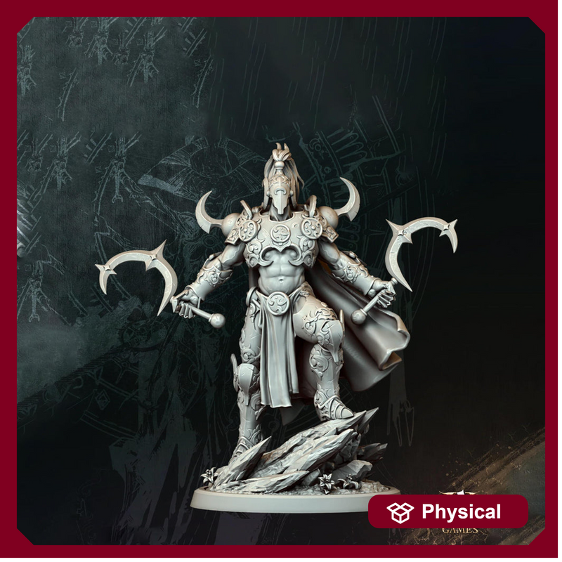 Dual Wield Fighter Miniature | Armored Gladiator Warrior | UNPAINTED Resin - Only-Games
