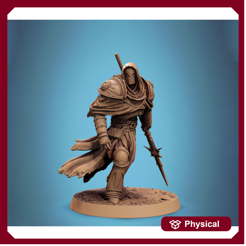 Paladin, Fighter, Polearm Master Spear, DnD 5e Unpainted Miniature| 28mm, 32mm,54mm,75mm,100mm Scales | Dungeons & Dragons | Pathfinder - Only-Games