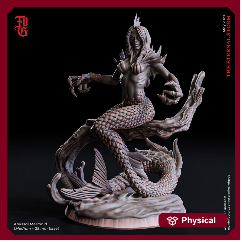 Siren Witch, Sea Hag | 28mm, 32mm,54mm,75mm,100mm Scales | Monster Mini Minis -D&D 5e Pathfinder Figurine | Flesh of Gods - Only-Games