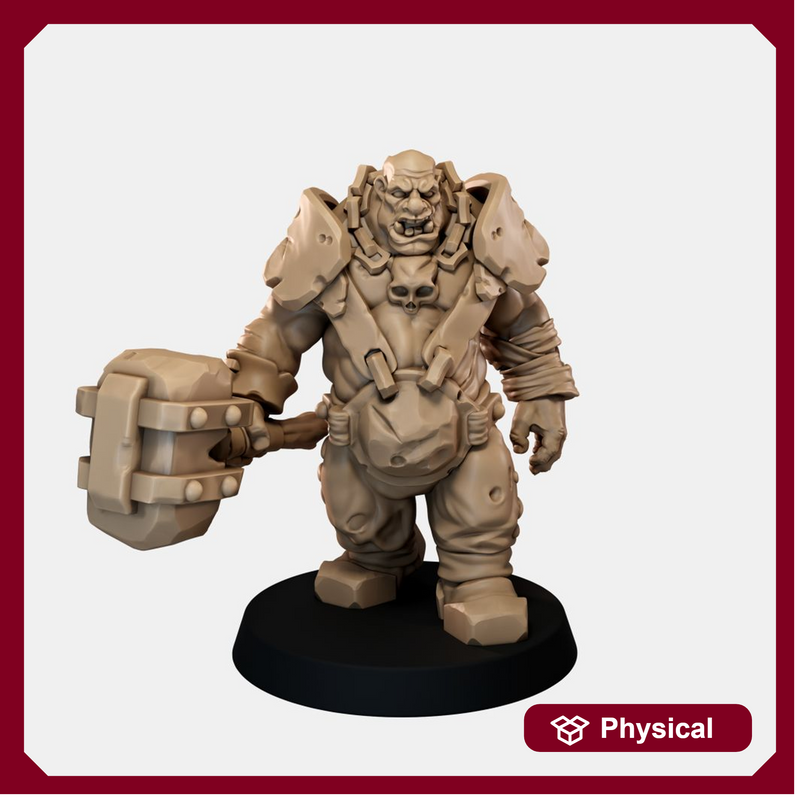 Ogre Crusher Resin Miniature - One-handed Hammer Option 2 - "The Ogre Wars" - Only-Games