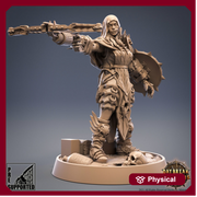 Female Vampire Warrior crossbow and shield | 28mm, 32mm, 75mm Scale | Dungeons and Dragons | Pathfinder |  Strahd | - Only-Games