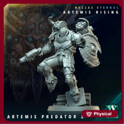 Sci-Fi Miniature Space Knight, Hellas Eternal Artemis Predator | 28mm,32mm, 54mm, 75mm,100mm Scales | Resin Mini | Archvillain Games - Only-Games