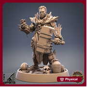 Vampire Knight Blood Oath w/ Great Hammer | 28mm, 32mm, 75mm Scale Resin Miniature | Dungeons and Dragons | Pathfinder | Strahd | - Only-Games