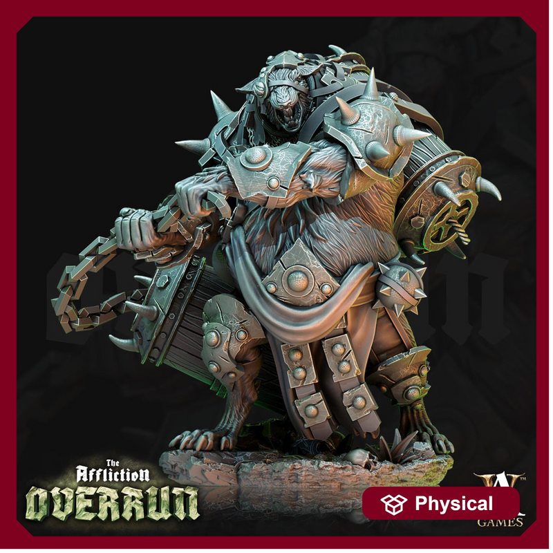 Wererat in Heavy Armor w/ Chain Barrel flail | Resin Miniature | Dungeons and Dragons | 28mm,32mm,75mm Scales | Pathfinder ratfolk |D&D - Only-Games