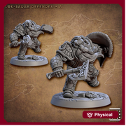 Male Fighter Dwarf  with Hammer & Axe, Dual Hammers and Helm | 28mm, 32mm, 54mm, 75mm Scale Miniature | Dungeons and Dragons | Artisan Guild - Only-Games