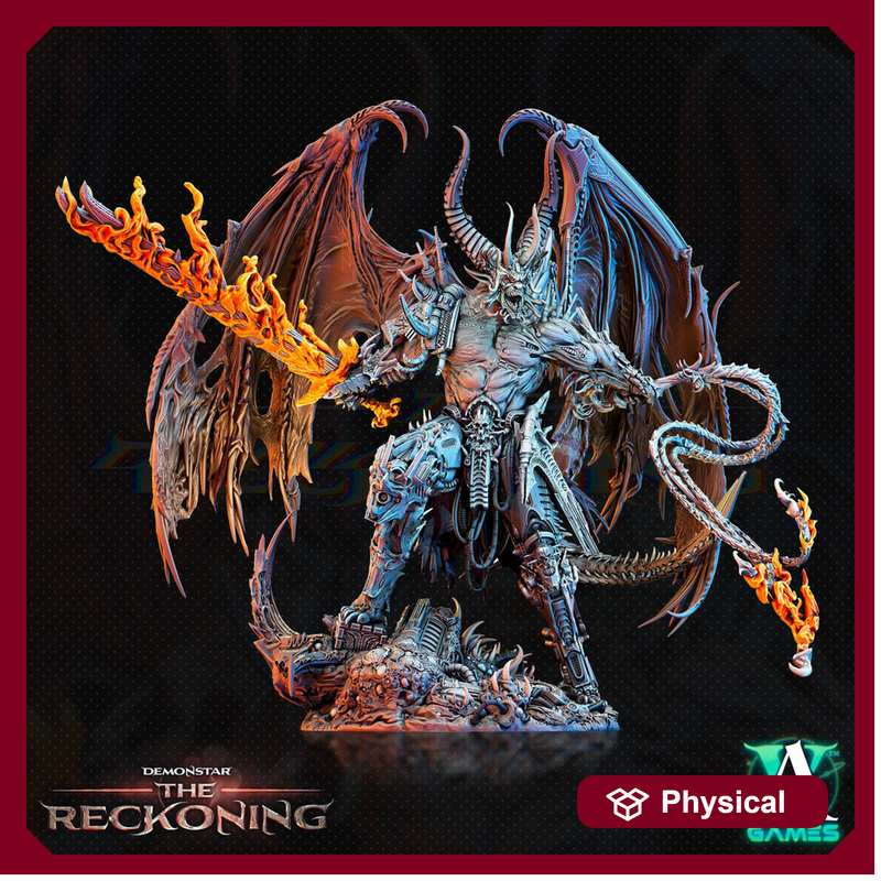 Galactic Demon Devil Lord Amaros Pit Fiend | 140mm, 112mm, 64mm Tall | 3d printed | Dungeons and Dragons | Archvillain Games Sci-Fi - Only-Games