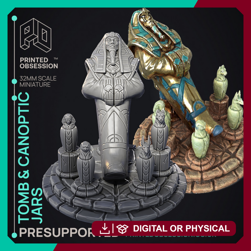Tomb - Egyptian Enviroment Model - Court of Anubis -  PRESUPPORTED - Illustrated and Stats - 32mm scale