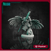 (0091) Male featherfolk birdman warrior with spear - Only-Games