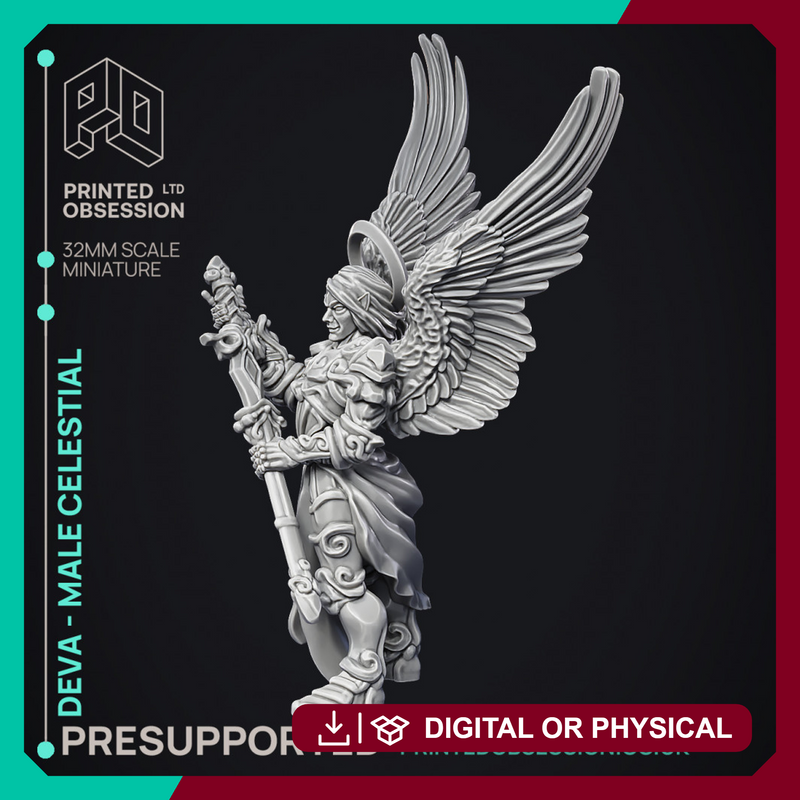 Deva Castellan - Celestial knight - PRESUPPORTED - heaven hath no fury - 32 mm scale - Only-Games