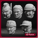 Jungle Fighters Head Bits "Commandos" Set x5