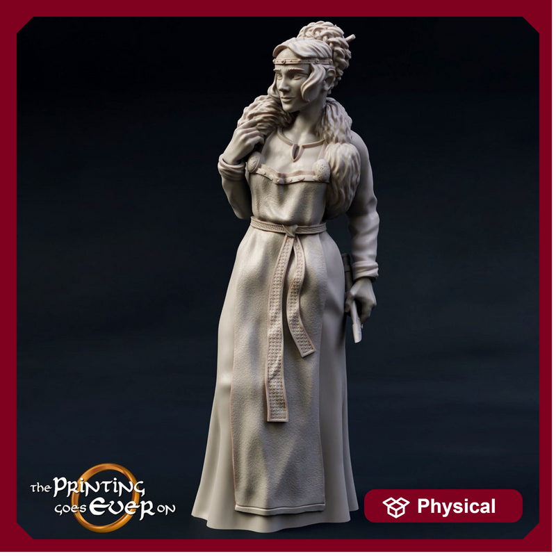 Eadwela - King's Niece Princess NPC | 28mm Scale|32mm Scale |54mm |75mm|100mm Scale Pathfinder Figure | DnD 5e | Female Figurine unpainted | - Only-Games