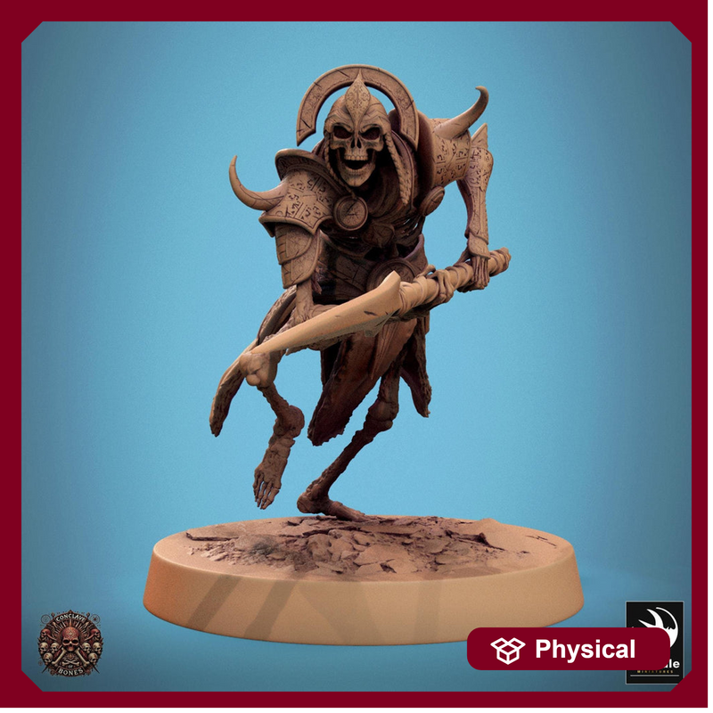 Skeleton Persian Warrior with Spear | Undead Unpainted miniature DnD | 28mm, 32mm, 54mm, 75mm,100mm | Pathfinder | Rescale Miniatures - Only-Games