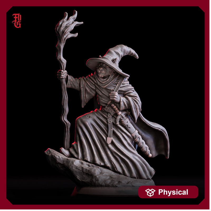 Tabaxi ,Wizard, Sorcerer -Werepanther,Werecat, Catfolk | 28mm,32mm,54mm,75mm,100mm Scales |PC Mini D&D 5e Pathfinder Figurine |Flesh of Gods - Only-Games