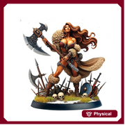 Female Human Barbarian, Fighter, Ranger, PC NPC Miniature | NSFW Topless & Nude versions | 28mm, 32mm,54mm, 75mm, 100mm Scales |DnD 5e - Only-Games