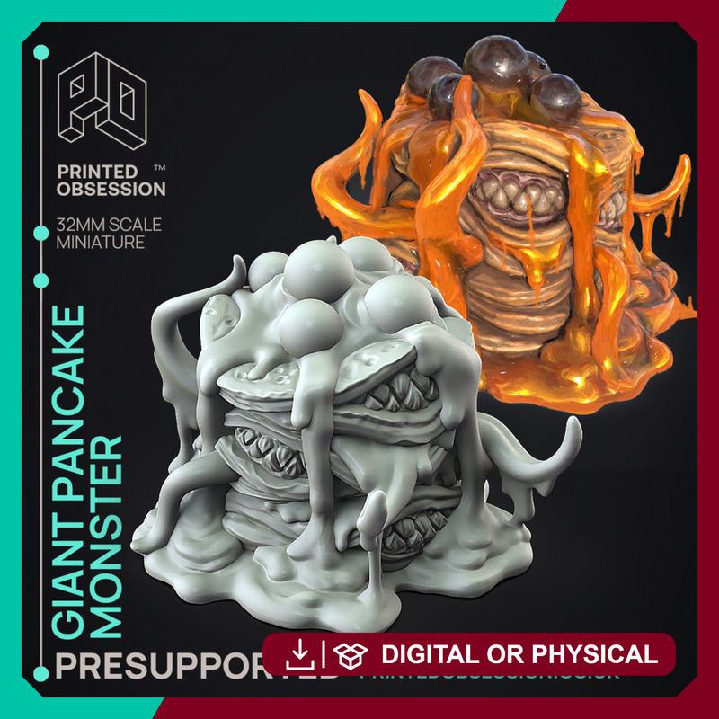 Giant Pancake Monster - Boss Monster -  PRESUPPORTED - Illustrated and Stats - 32mm scale