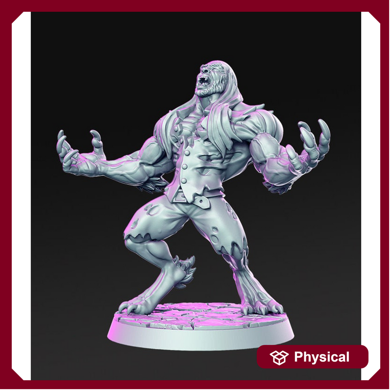 Werewolf | 28mm and 32mm Scale | Werewolf Miniature | Dungeons and Dragons Miniatures Lycan | Pathfinder Miniatures | Figurine | DnD Mini | - Only-Games