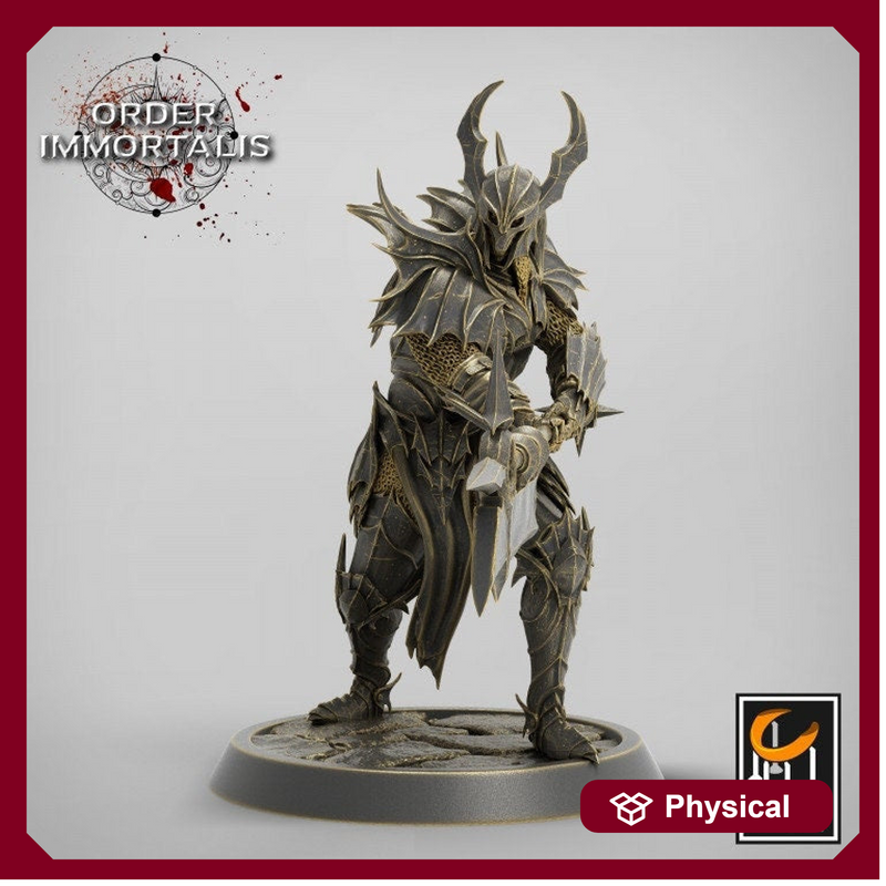 Fighter Halberd Polearm master, Oathbreaker Paladin,  Unpainted Miniature | 28mm, 32mm,75mm Scales | Dungeons and Dragons | Pathfinder | - Only-Games