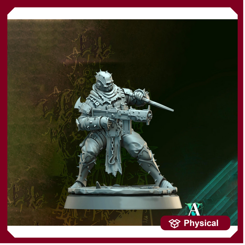 Grimdark Sci-Fi Soldier Hell Platoon Miniature, OPR Proxy, 3D Printed Tabletop Wargaming Mini - Only-Games