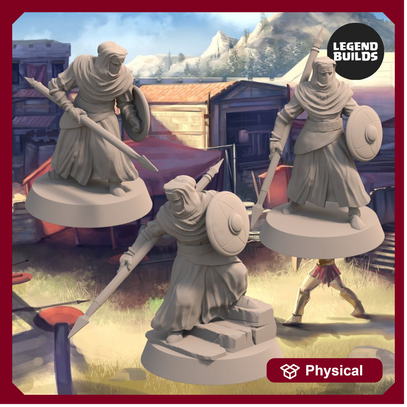 Night’s Cult Followers with Spear and Shield Bundle (3 unique miniatures)