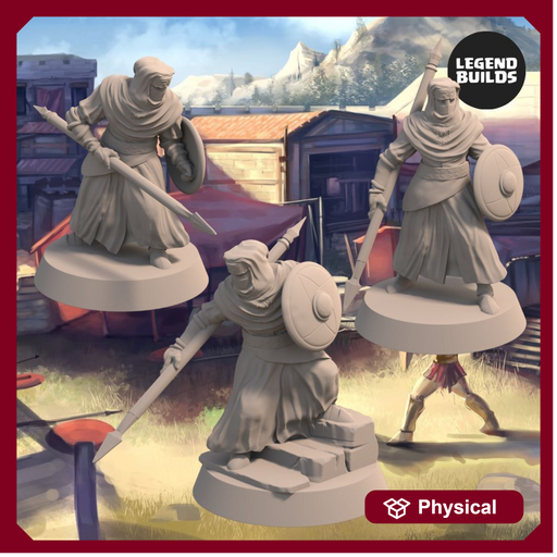 Night’s Cult Followers with Spear and Shield Bundle (3 unique miniatures) - Only-Games