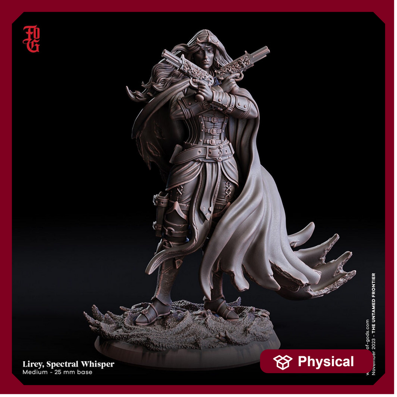 Human Gunslinger Fighter Rogue PC NPC | 28mm, 32mm,54mm,75mm,100mm Scales | Player Character D&D5e Pathfinder Figurine |Flesh of Gods - Only-Games