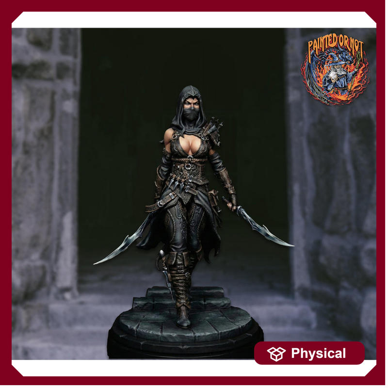 Female Rogue with Daggers, PaintedOrNot Original Design Unpainted Mini | 5 Sizes /Scales - Only-Games