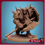 Orc Fighter Barbarian Battle Axe and Shield, Half-Orc | Scales: 28mm,32mm ,,54mm,75mm,100mm  Megaboss | Dungeons & Dragons 5e |Pathfinder - Only-Games