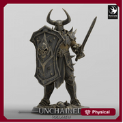 Oathbreaker Paladin, Fighter,Soldier Sword and Shield, DnD Unpainted Miniature| 28mm, 32mm,54mm,75mm,100mm Scales | Dungeons & Dragons - Only-Games