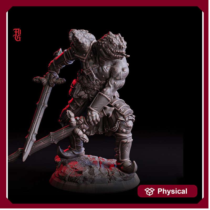 Yuan-ti Halfblood Fighter PC / NPC | 28mm, 32mm,54mm,75mm,100mm Scales | Monster BBEG Mini  D&D 5e Pathfinder Figurine - Only-Games