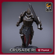 Paladin Knight Templar Unpainted Miniature | 28mm, 32mm,54mm,75mm, 100mm Scales | Dungeons and Dragons | Pathfinder | Lord of The Print - Only-Games