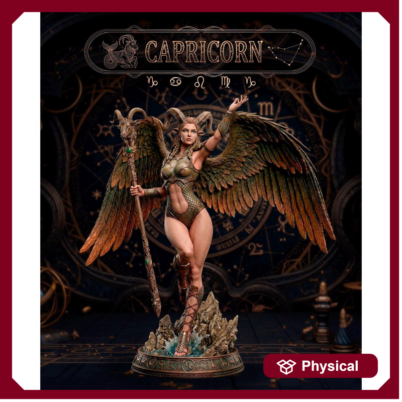 Female Angel Miniature | Capricorn Zodiac Sorceress NSFW Topless | UNPAINTED Resin DnD Pathfinder - Only-Games