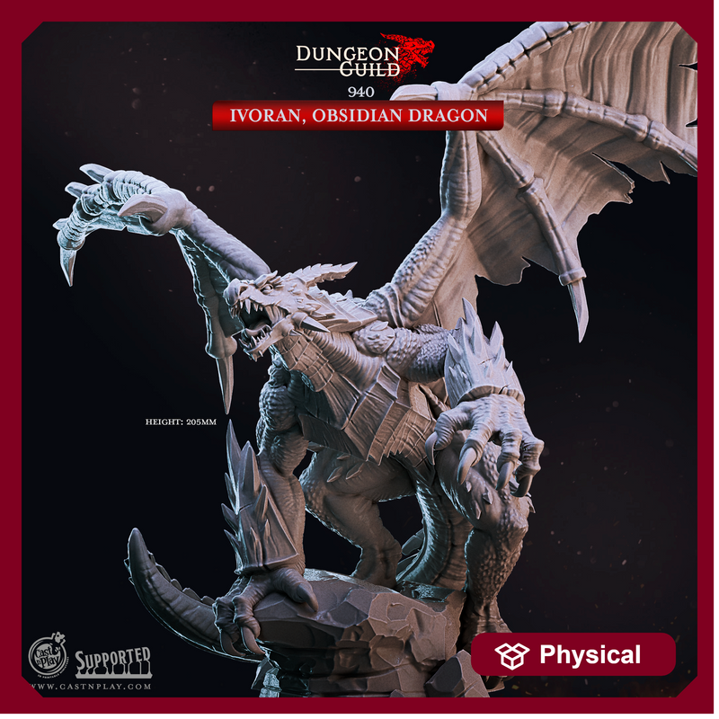 Ivoran, Obsidian Dragon - Dungeon Guild - CastNPlay - Terrain Wargaming D&D DnD 28mm 32mm 40mm 54mm