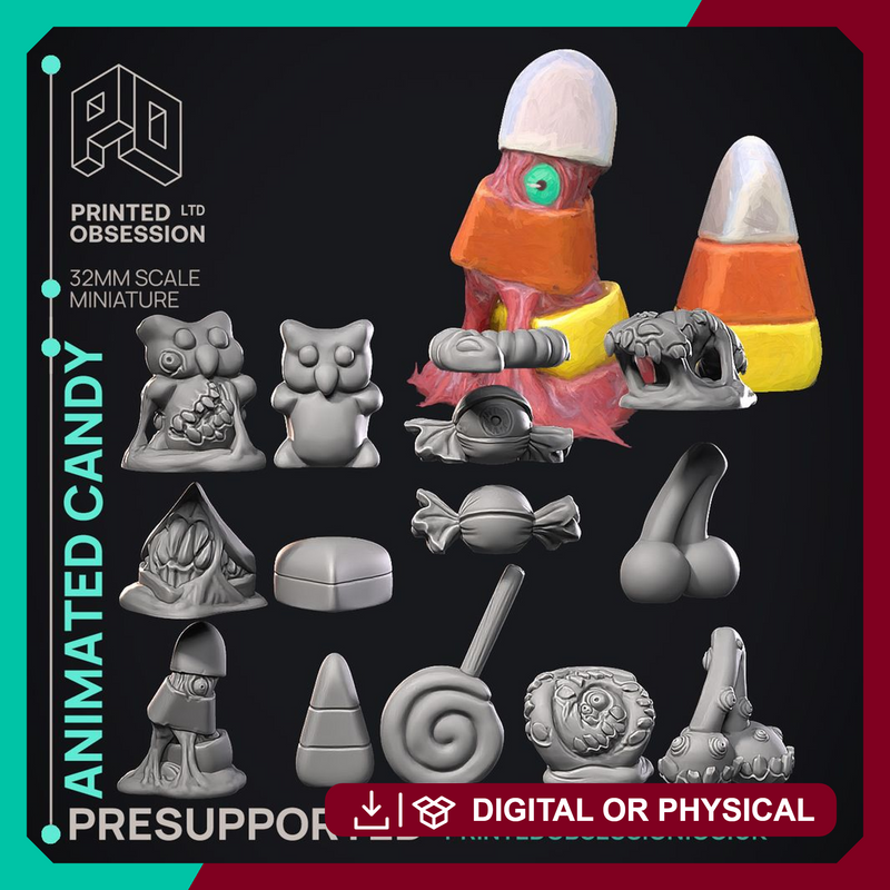 Animated candy - Mimic -  PRESUPPORTED - Illustrated and Stats - 32mm scale
