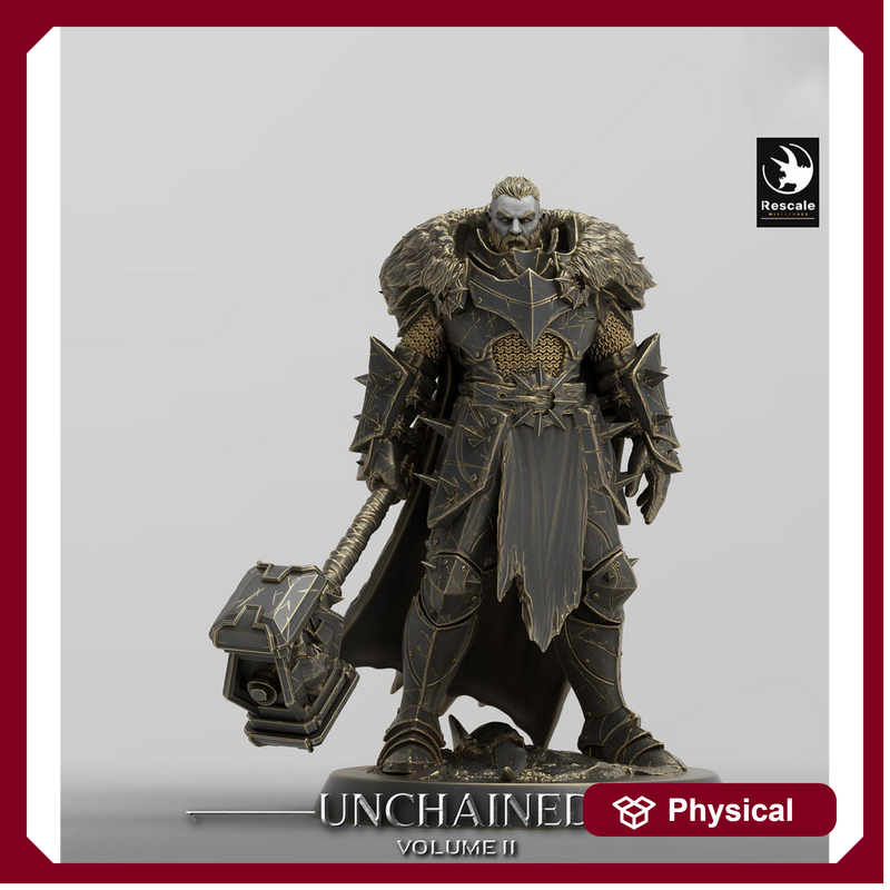 Oathbreaker Paladin, Fighter,Soldier Big Hammer, DnD Unpainted Miniature| 5 Sizes/Scales - Only-Games