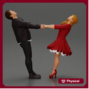 Couple leaning back holding hands enjoying a playful dance moment