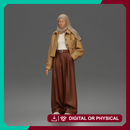 Relaxed Hijab Stander Posing in Jacket Shirt Pants and Sneakers