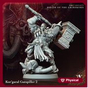 Orc Chief Fighter Barbarian w/ Battle Hammer, Half-Orc | Scales: 28mm,32mm ,54mm,75mm,100mm  Megaboss | Dungeons & Dragons 5e | Pathfinder - Only-Games