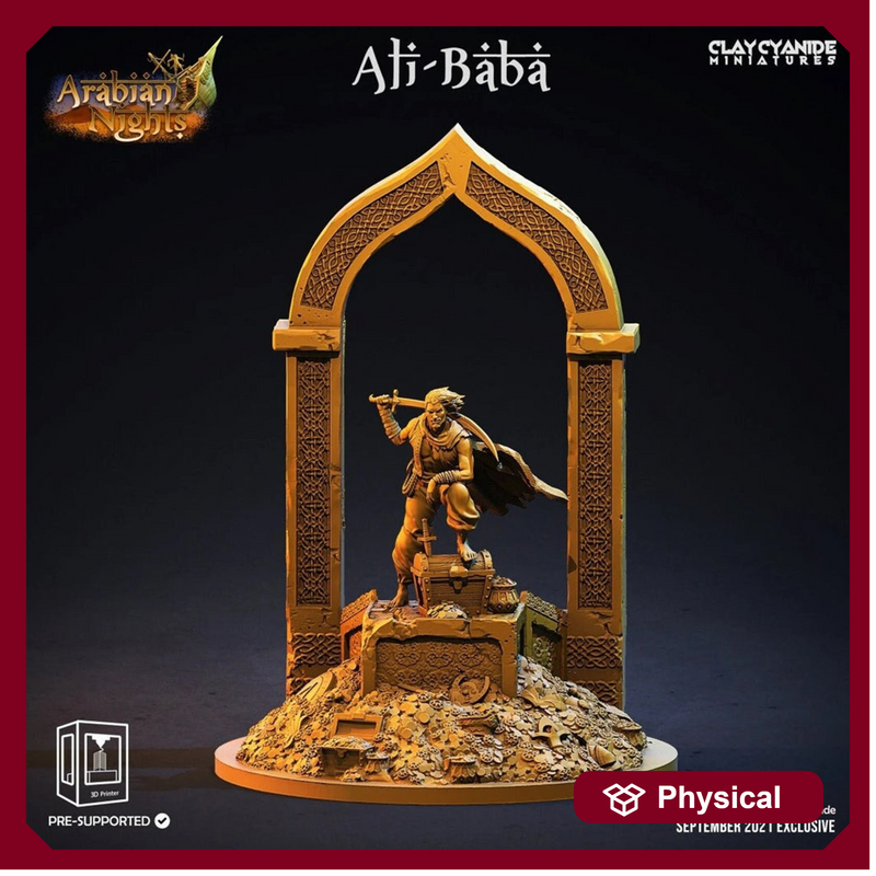 Rogue Fighter Scimitar & Treasure| 28mm,32mm Scale, 55mm, 70mm  | Resin figurine Statue Miniature | Dungeons and Dragons | Clay Cyanide | - Only-Games