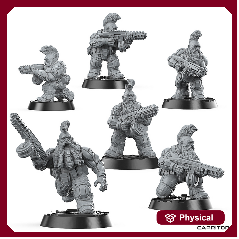 Tactical Space Dwarves "Auto-Mauler" Squad (6 X Models) - Only-Games