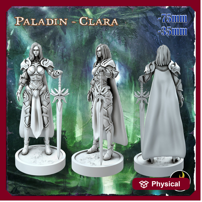 Female Elf Paladin Fighter Sexy Pinup  | 28mm, 32mm, 54mm Scale, 75mm Scale | Dungeons and Dragons 5e Miniatures | DnD Mini | - Only-Games