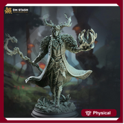 Druid Circle of the Land with Staff Unpainted Miniature | 28mm, 32mm,54mm,75mm, 100mm Scales | Dungeons and Dragons  5E | DM Stash - Only-Games