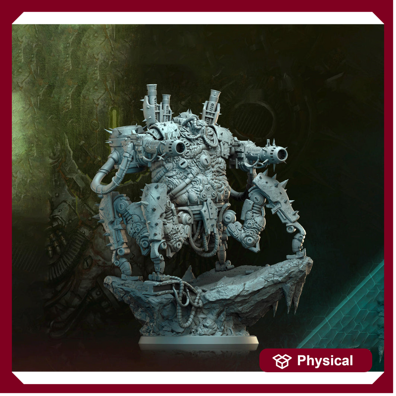 Sci-Fi Heavy Machine with Rotting Flesh,Death Demon Mini | 32mm, 40mm, 50mm, 60mm 80mm BASE SIZES | Resin Unpainted | Sci-fi - Only-Games