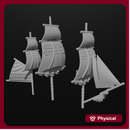1/700 & 1/1200 6th rate Masts